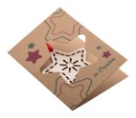 custom made kerstkaart eco kraftpapier rood lint