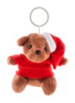 pluche teddybeer sleutelhanger met kerstmuts