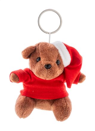 pluche teddybeer sleutelhanger met kerstmuts