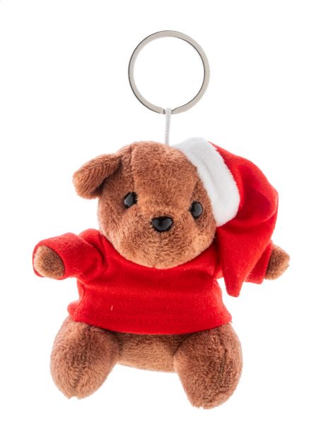 pluche teddybeer sleutelhanger met kerstmuts