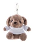 pluche hond sleutelhanger met opdruk op t-shirt