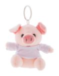 pluche varken sleutelhanger met opdruk op t-shirt