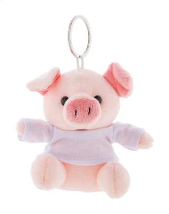 pluche varken sleutelhanger met opdruk op t-shirt