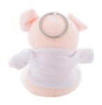 pluche varken sleutelhanger met opdruk op t-shirt