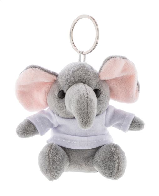 pluche olifant sleutelhanger met opdruk op t-shirt