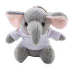 pluche olifant sleutelhanger met opdruk op t-shirt