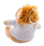pluche leeuw sleutelhanger met opdruk op t-shirt