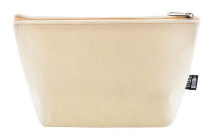 rpet cosmetische zak met rits en label