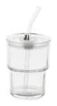 glazen reisbeker 400 ml met glazen strootje