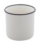 mini vintage keramische mok 90 ml zwarte rand