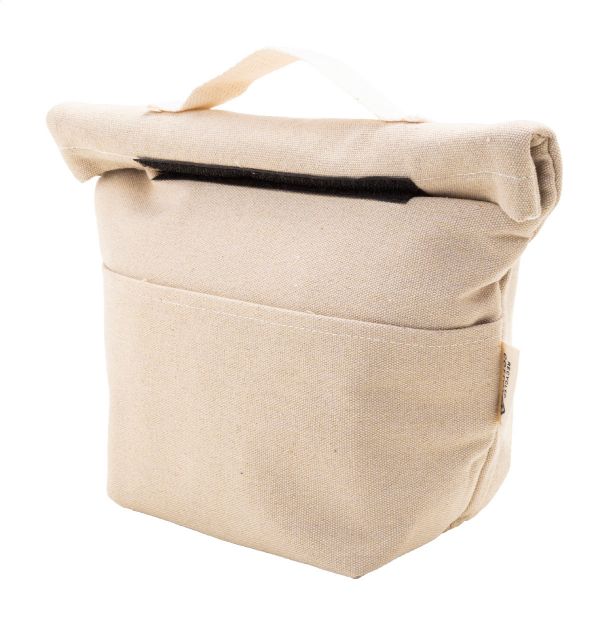 recycled canvas koeltas met voorvak roll top