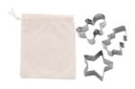 kerst 3 stuks koekjes cutter set in trekkoordzakje