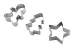 kerst 3 stuks koekjes cutter set in trekkoordzakje