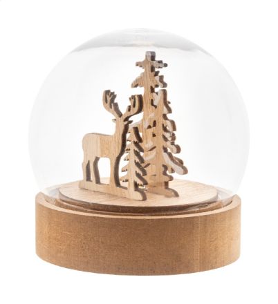 kerstdecoratie sneeuwbolvormig en verlicht mdf