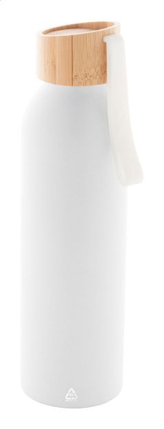 recycled aluminium fles 600 ml bamboe deksel