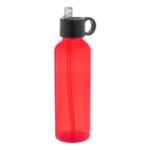 rpet bidon fitba 500 ml fliptop deksel en rietje - rood