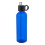 rpet bidon fitba 500 ml fliptop deksel en rietje - blauw