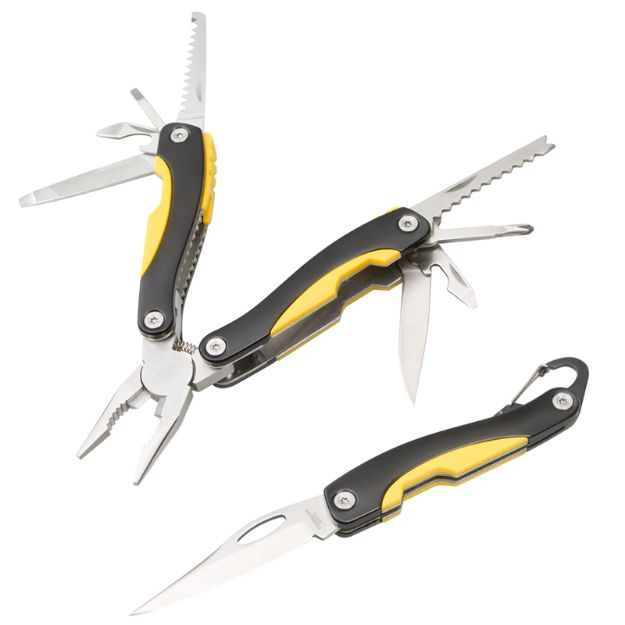 multitool met 8 gereedschapopties en zakmes.
