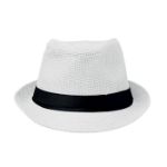 papieren strohoed met zwarte polyester band