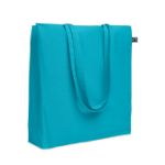 fairtrade boodschappentas 180 g/m2 met zijvouw - turquoise
