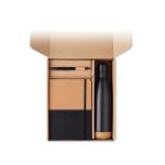 3-delige geschenkset met flesm boek en balpen