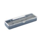 roestvrijstalen bestekset bevat vork, mes en lepel - blauw