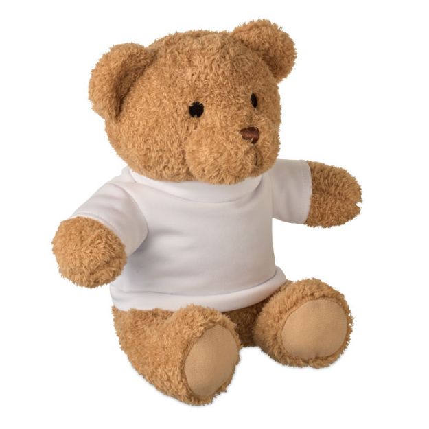 pluche teddybeer 23 cm met sublimatieprint t-shirt