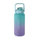 motiverende rpet waterfles 2000 ml flipflop deksel - turquoise