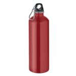 enkelwandige fles 1000 ml met karabijnhaak - rood