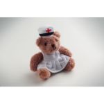 pluche teddybeer verpleegster met geborduurde ogen