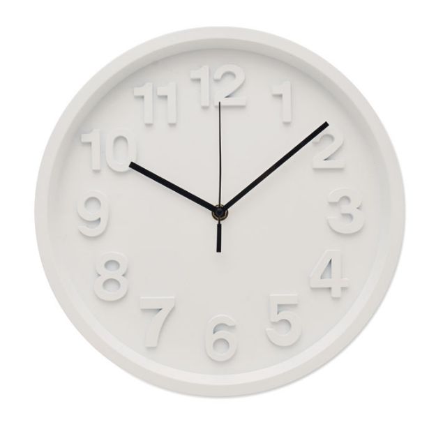 pp wandklok met aluminium wijzers