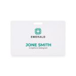 badge 5,4 x 8,6 cm aan lanyards