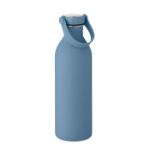 enkelwandige fles 500 ml met rubberafwerking - licht blauw