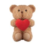 pluche teddybeer houdt rood hartje vast 23 cm