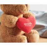 pluche teddybeer houdt rood hartje vast 23 cm