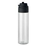 rpet fles 700 ml met 2-in-1 drink- en rietjesdop - zwart