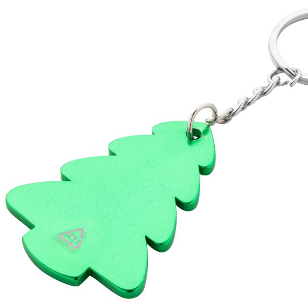 kerstsleutelhanger aluminium kerstboom vorm