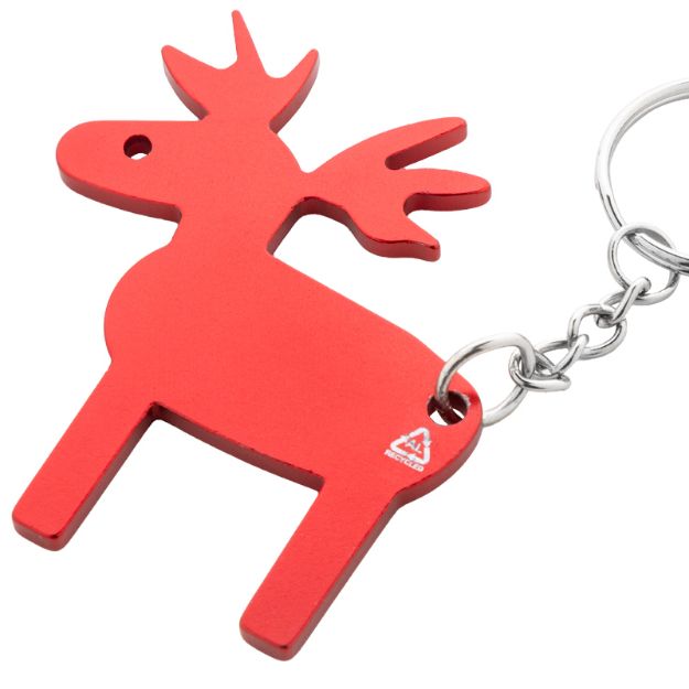 sleutelhanger aluminium in de vorm van een rendier