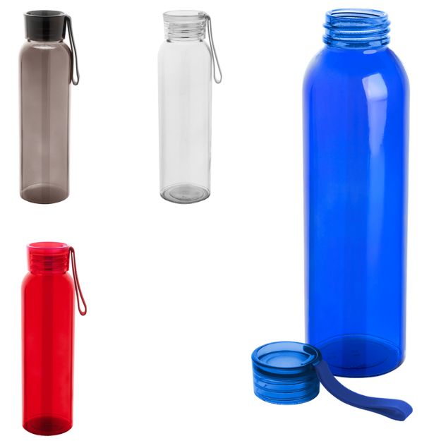 recycled glazen fles 500 ml en siliconen draagband