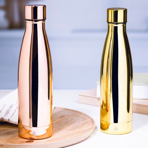 rss koper geïsoleerde fles hoogglans 500 ml