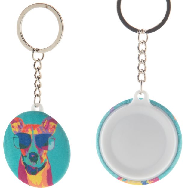 rpet-sleutelhanger met speld keybadge rpet mini