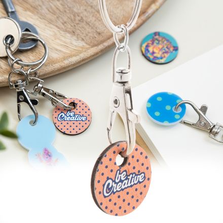 custom made sleutelhanger met munt uv led druk