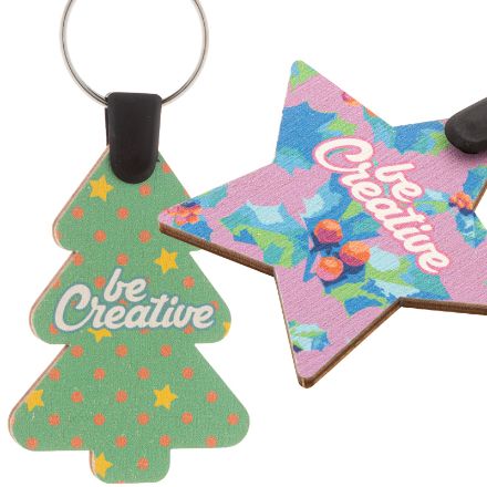 custom made sleutelhanger met kerst motief