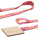 custom made bamboe medaille vierkant rpet lanyard