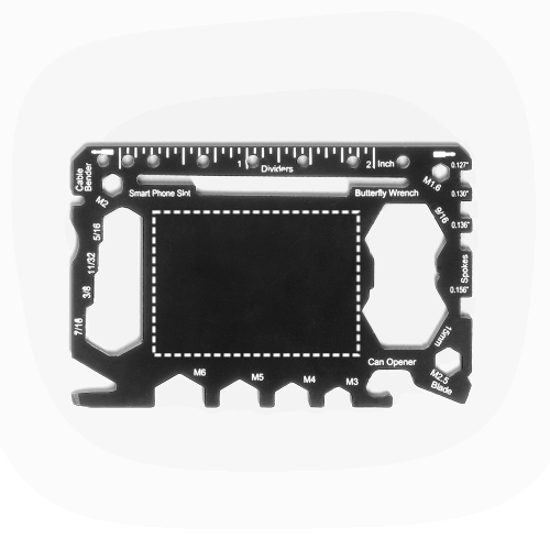 lasergravure <   2 cm2 (40 x 28 mm)