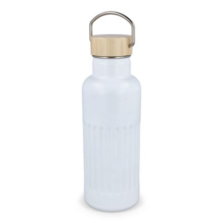 recycled rvs thermofles 500 ml lekvrije bamboedop