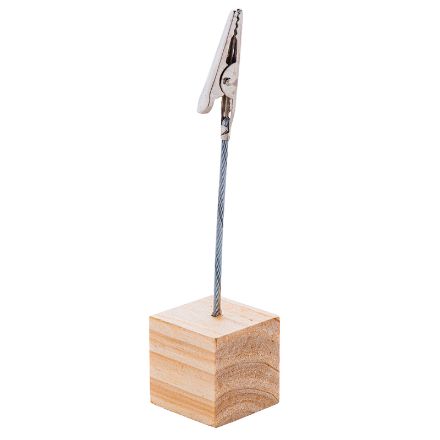 houten notitieclip met metaal.