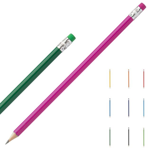 potlood met gekleurd gummetje