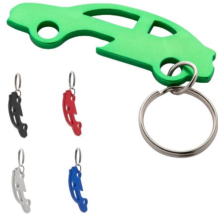 aluminium sleutelhanger in de vorm van een auto