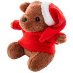 pluche teddybeer sleutelhanger met kerstmuts